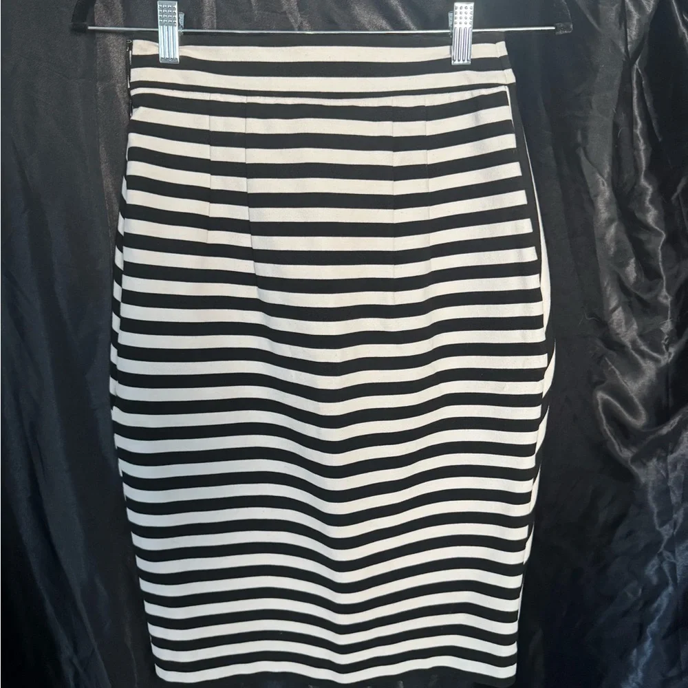 Express Asymmetrical Black and White Pencil Skirt - Picture 3 of 3